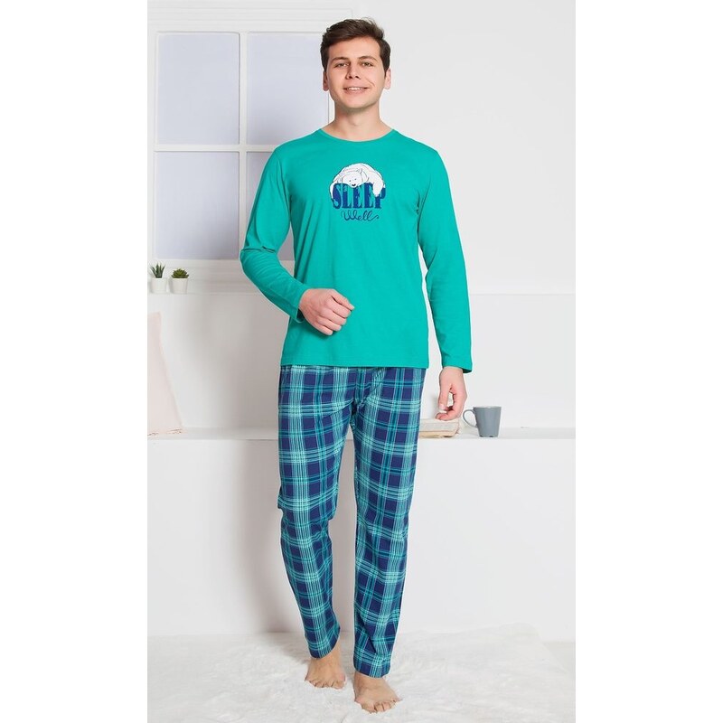 Cool Comics Pánské pyžamo dlouhé Sleep well - modrá