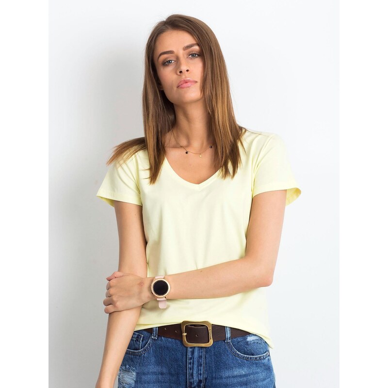 BASIC Feel Good T-shirt-RV-TS-4837.37P-Light Yellow