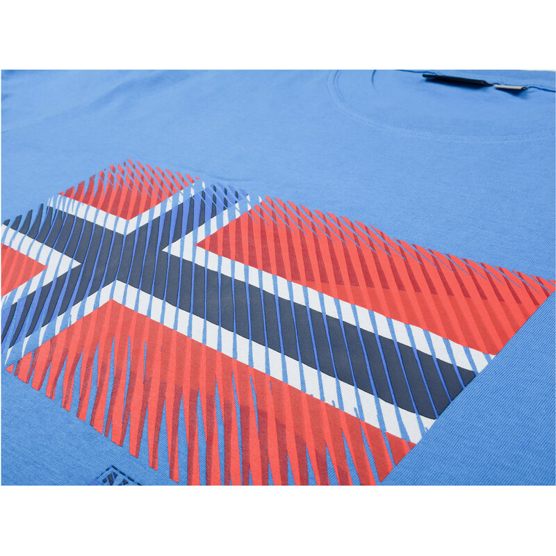 Pánské světle modré tričko Napapijri s velkou vlajkou