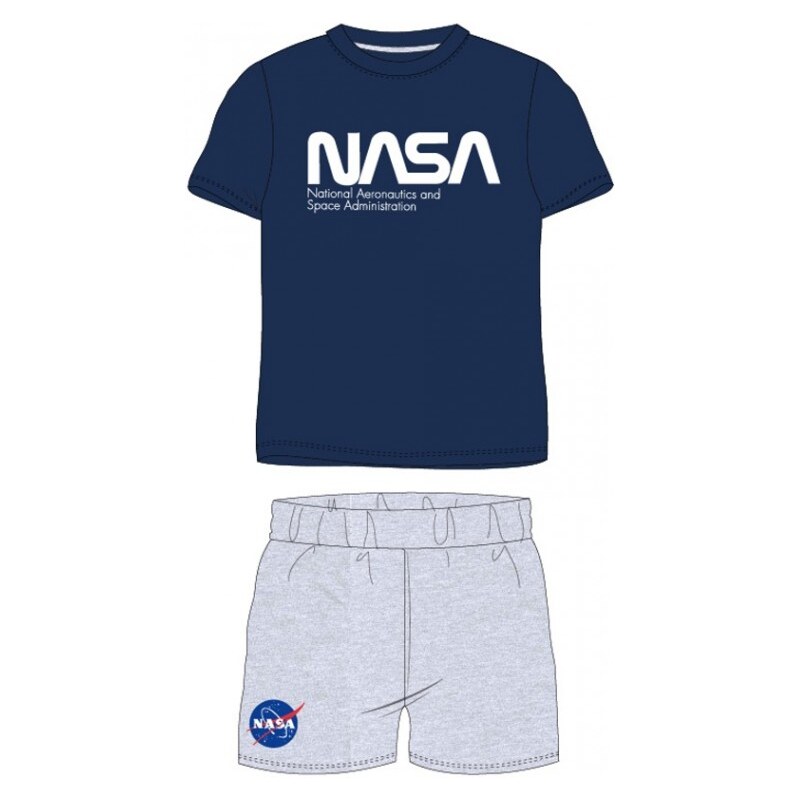 E plus M Chlapecké / dětské letní pyžamo NASA - tm. modré