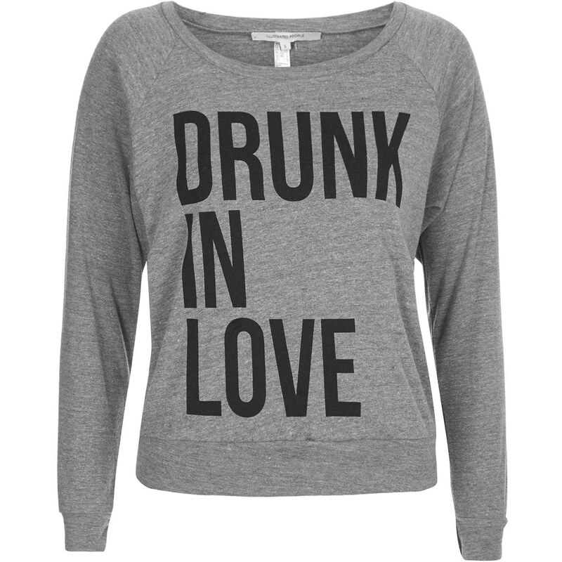 Topshop **Drunk In Love Raglan Pullover by Illustraed People