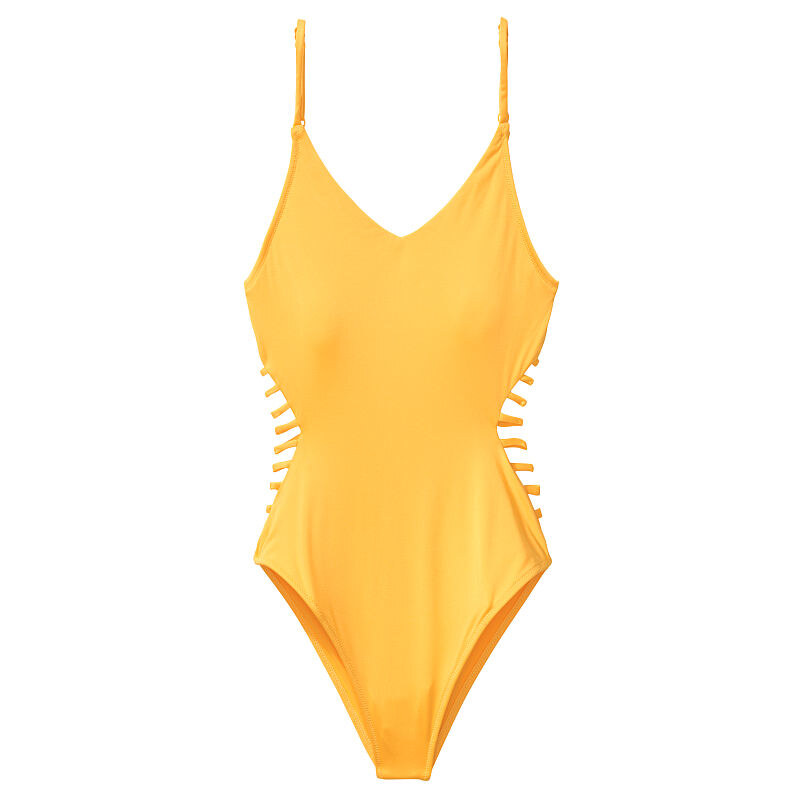 Victoria's Secret PINK plavky Gym to Swim Strappy Bodysuit Banana