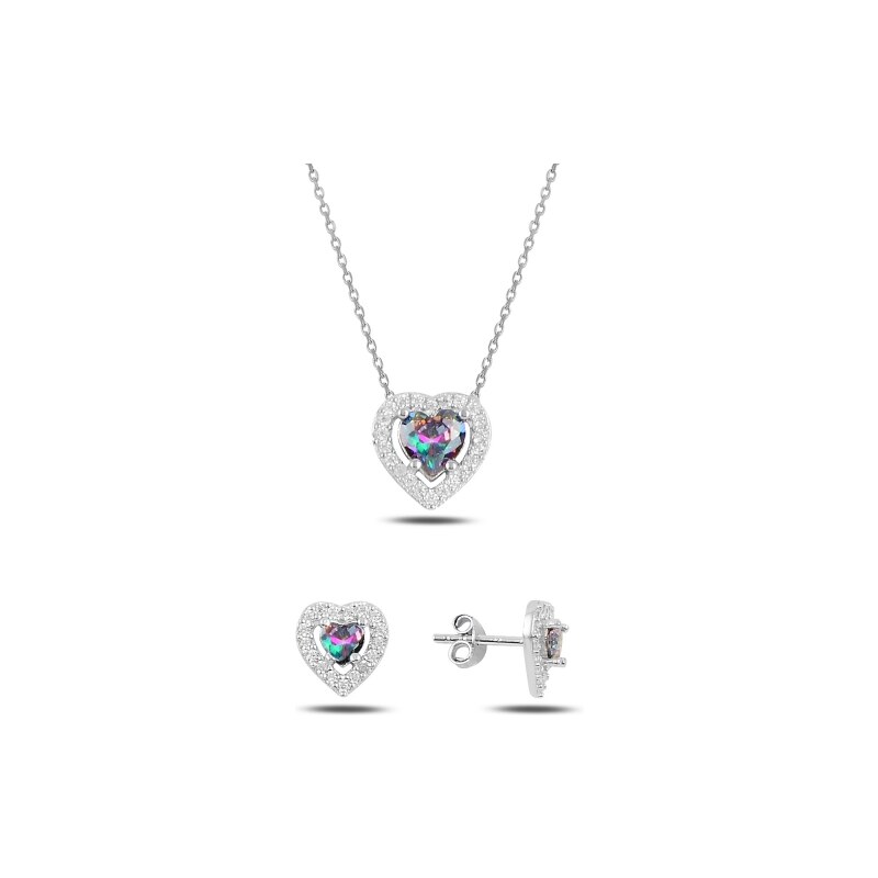 Olivie Stříbrná sada MYSTIC TOPAZ SRDCE 5224 60724756