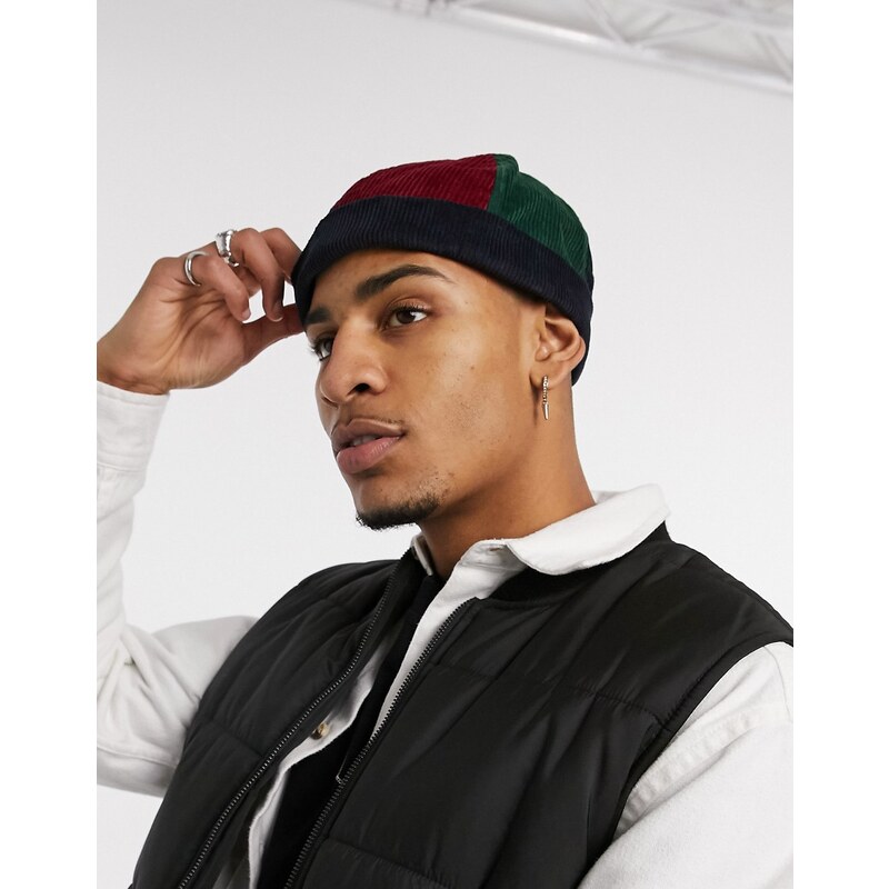 ASOS DESIGN docker hat in collegiate cut and sew cord Multi GLAMI.cz