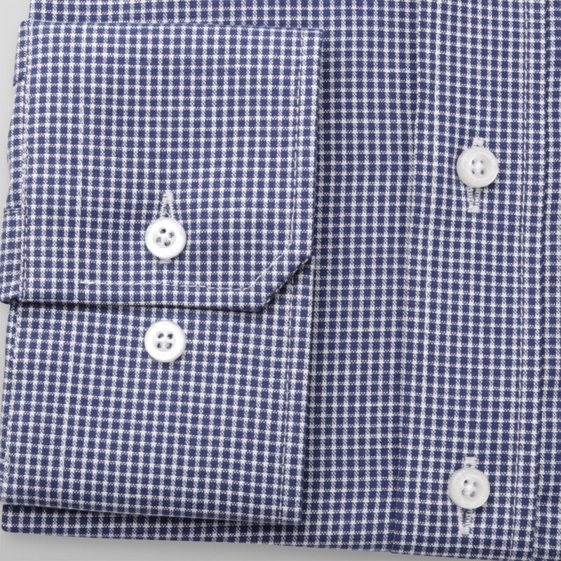Willsoor Pánská košile klasická tmavě modrá s kostkovaným vzorem 12145