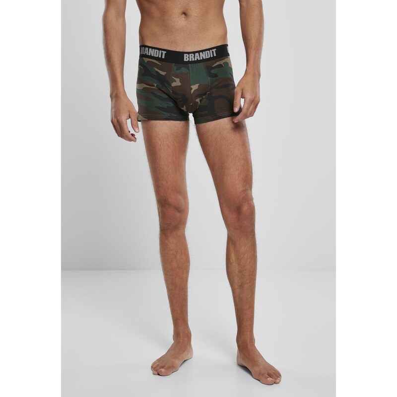 Brandit Boxerky Logo 2er Pack woodland/darkcamo