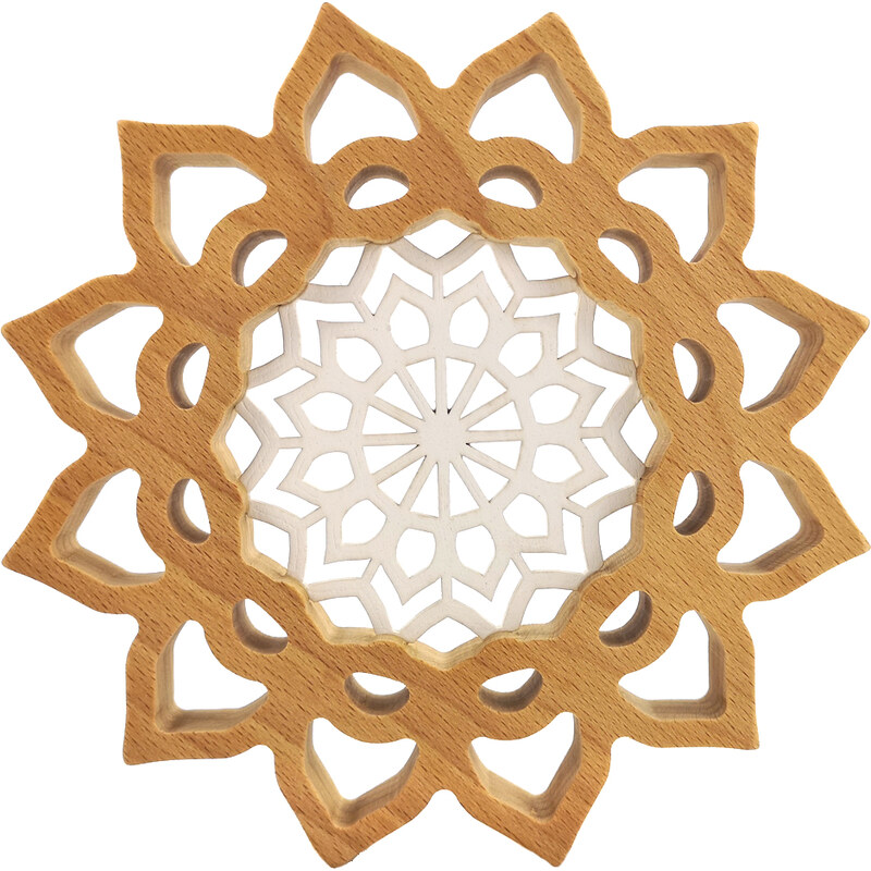 AMADEA Mandala s vkladem na zavěšení, masivní dřevo, průměr 20 cm