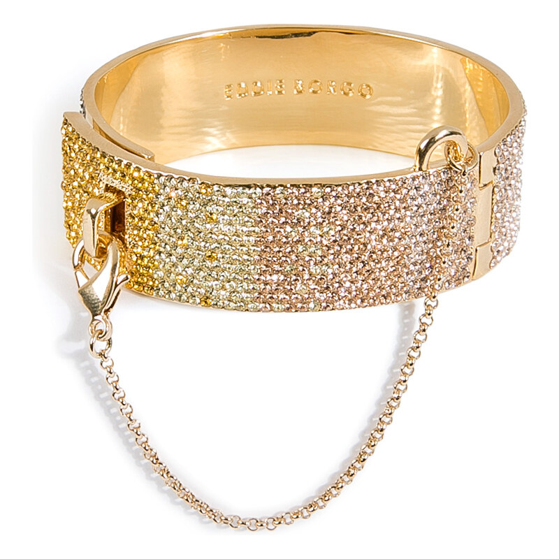 Eddie Borgo Gold-Plated Safety Chain Cuff with Crystal Embellishment