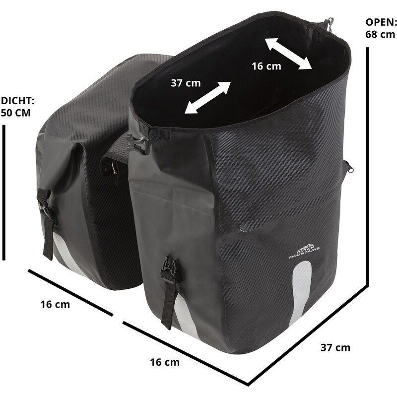 DUTCH MOUNTAINS Taška na kolo Bicycle Bag Double Black