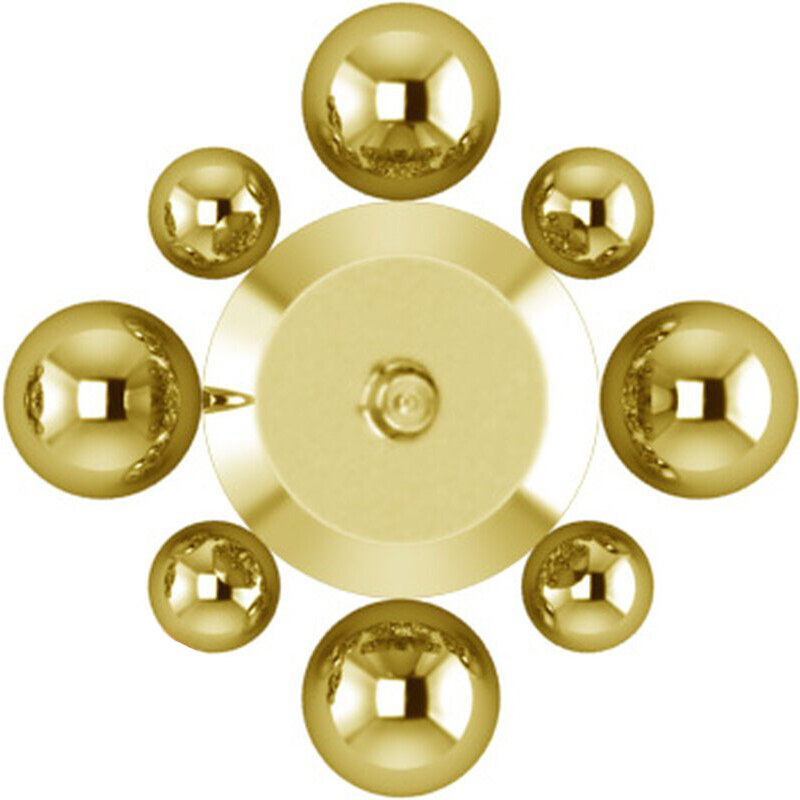 Wildcat Titanová koncovka #12 ve zlaté barvě se Swarovski krystaly pro šperky s vnitřním závitem