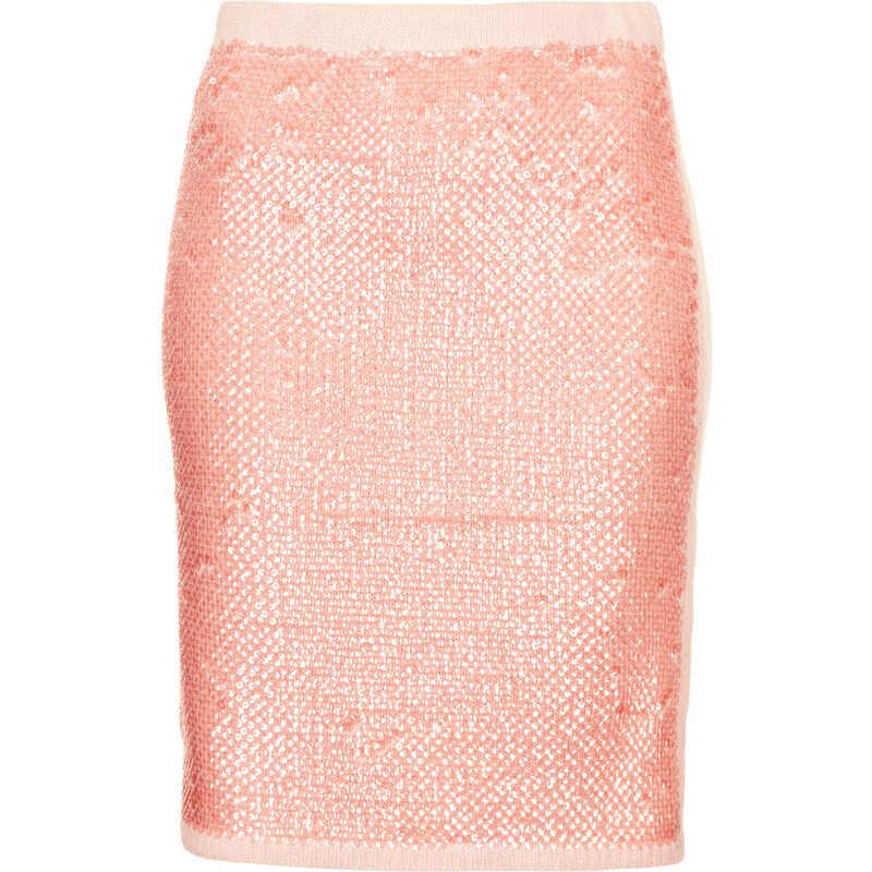 Topshop Knitted Sequin Front Skirt