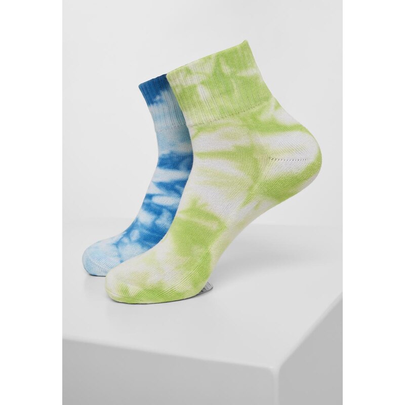 Urban Classics Accessoires Kravata Dye Socks Short 2-Pack zelená/modrá