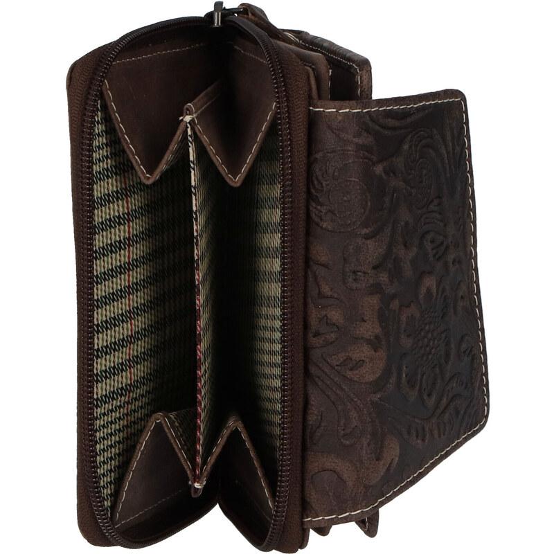 Dámská kožená peněženka tmavě hnědá - Tomas Pierluigi hnědá
