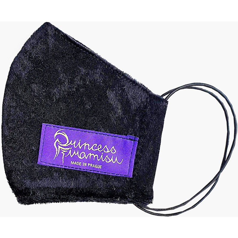 PRINCESS TIRAMISU unisex rouška / maska - black VELVET / černá