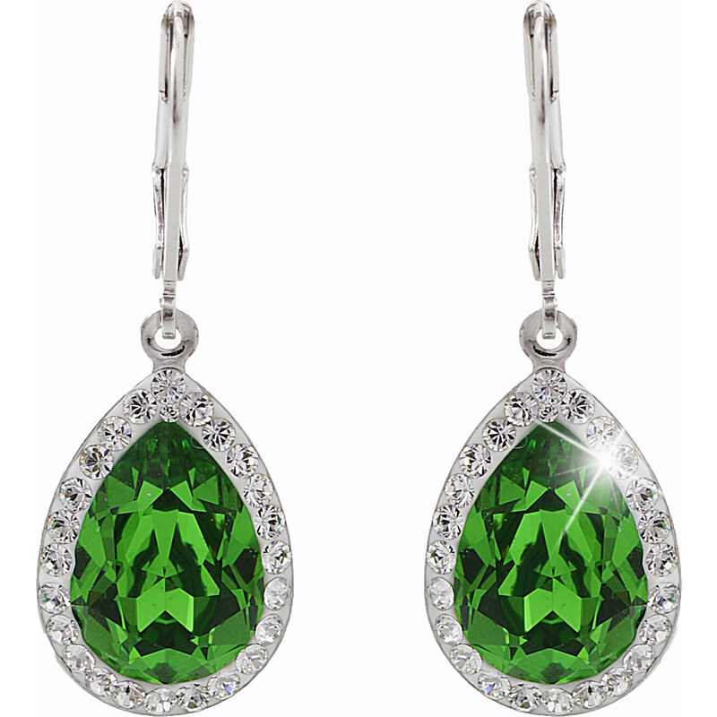 SkloBižuterie-J Náušnice Queen Swarovski Peridot