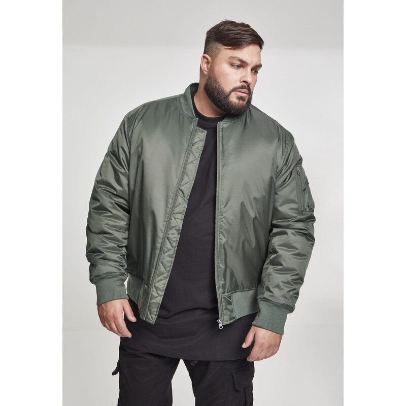 UC Men Basic Bomber Jacket olivová