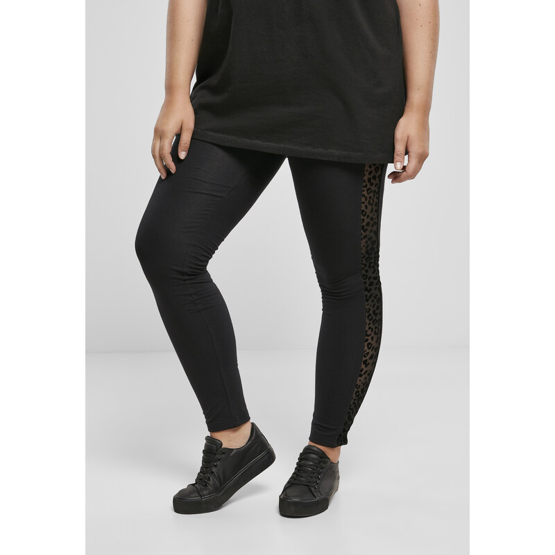 Urban Classics Dámské legíny Flock Lace Stripe černé