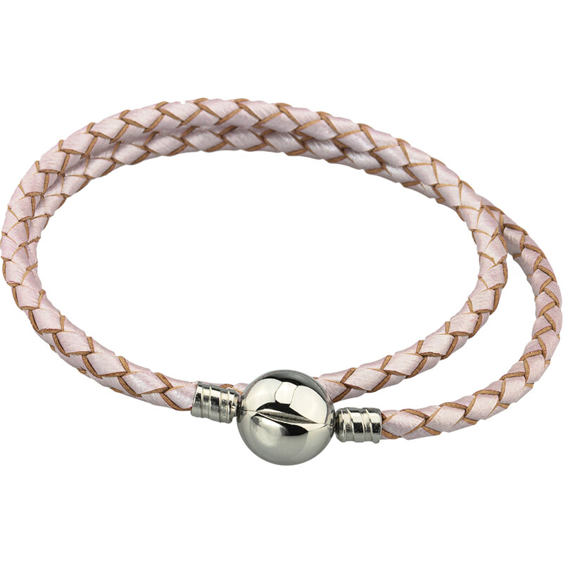 Lindas Jewelry Kožený náramek Dvojitý Lila Chirurgická ocel INR090 54383517