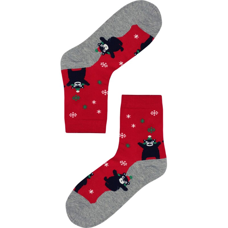 Aura.Via Happy Bear dámské ponožky vánoční motiv