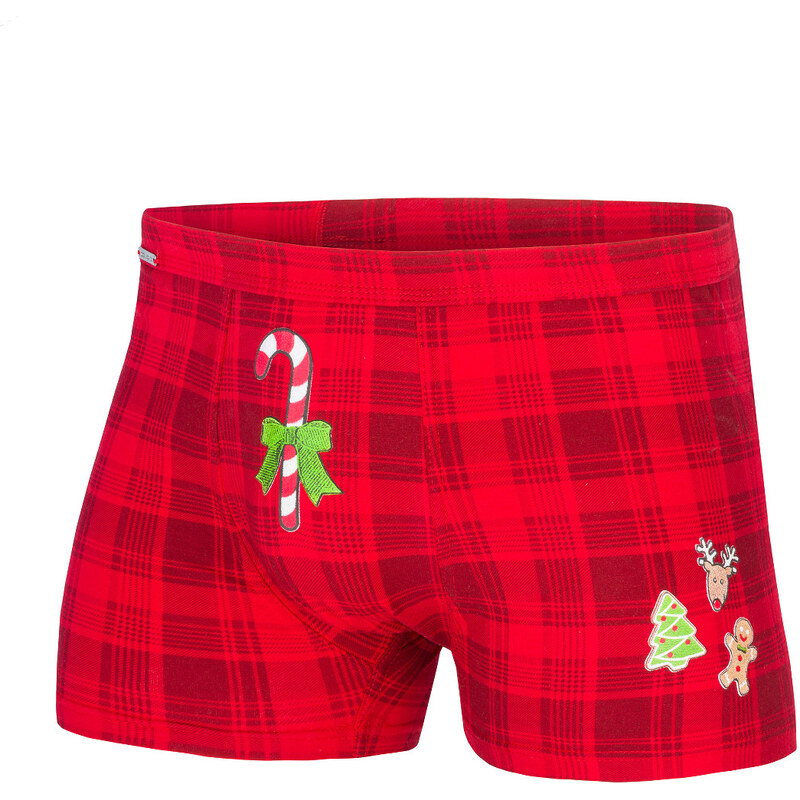 Cornette Boxerky Candy Cane 017/42 Merry Christmas Red