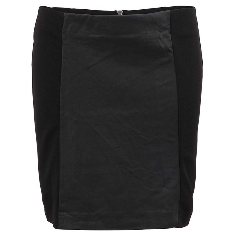 Černá pouzdrová sukně s koženkovým detailem Vero Moda