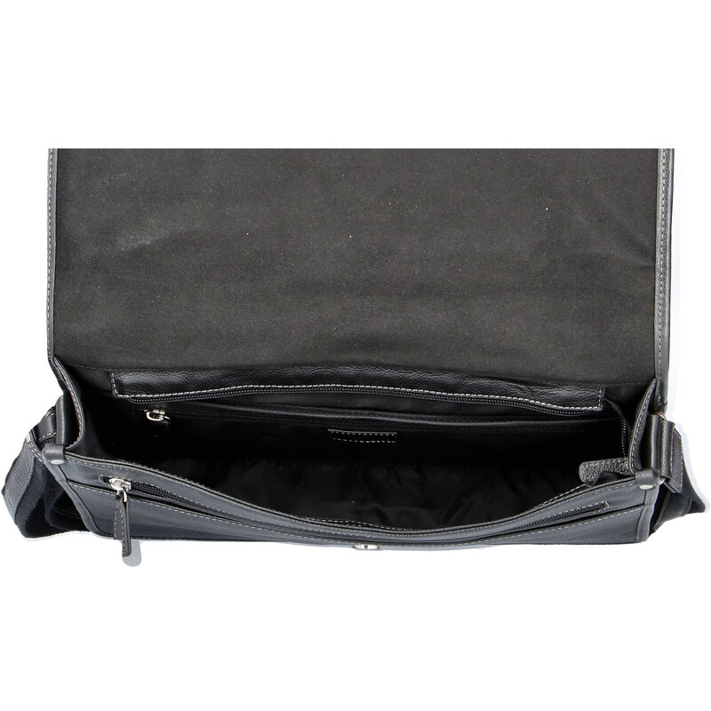 Pánská kožená taška přes rameno černá - Hexagona 463136 černá