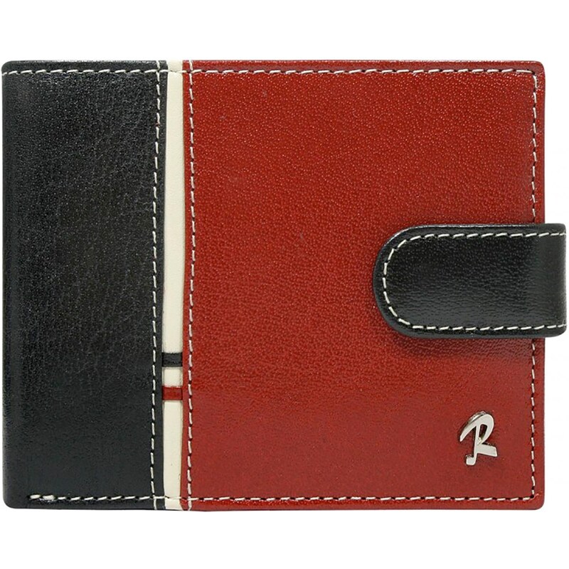 Pánská kožená peněženka ROVICKY 324L-RBA-D RFID černo červená