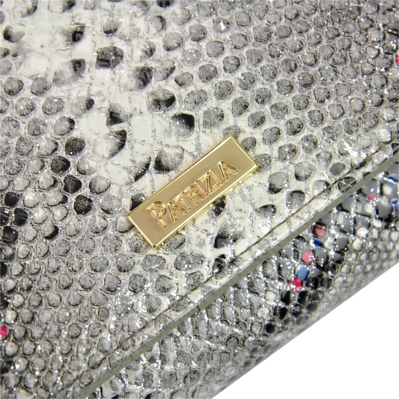 Dámská kožená peněženka Patrizia SN-102 RFID šedá / fialová