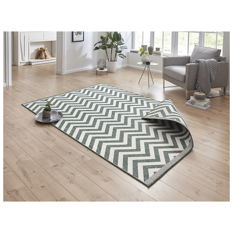 NORTHRUGS - Hanse Home koberce Kusový koberec Twin Supreme 103436 Palma Green creme – na ven i na doma - 120x170 cm