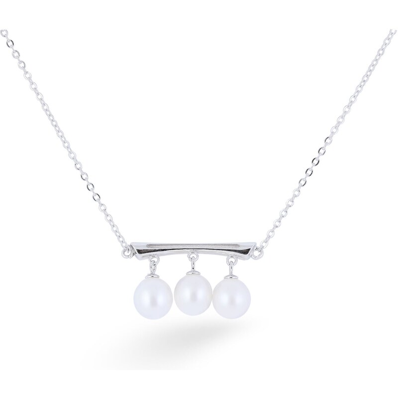 Tiniana Stříbrný náhrdelník s pravou říční perlou Linnea