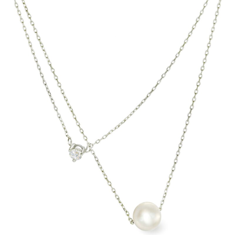 Tiniana Stříbrný náhrdelník s pravou říční perlou Valdis