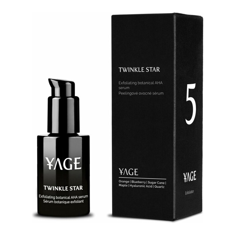 YAGE ORGANICS č. 5 Noční exfoliační sérum s ovocnými AHA kyselinami TWINKLE STAR 1 ks