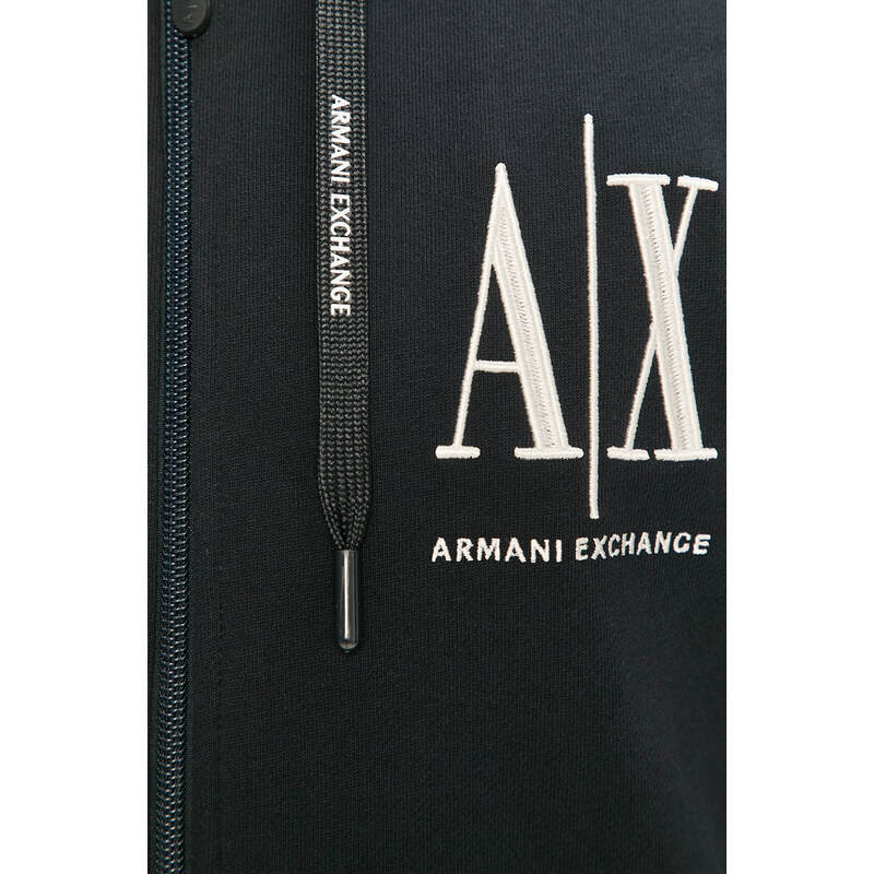 Bavlněná mikina Armani Exchange pánská, tmavomodrá barva, hladká, 8NZMPP ZJ1ZZ