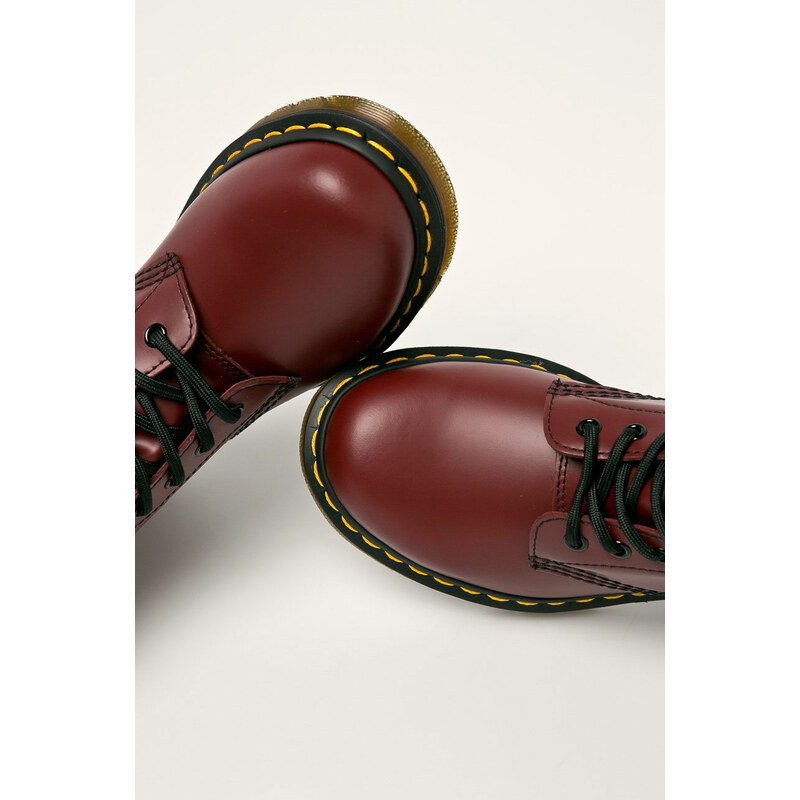 Kožené workery Dr. Martens 1460 vínová barva, na platformě, 11822600