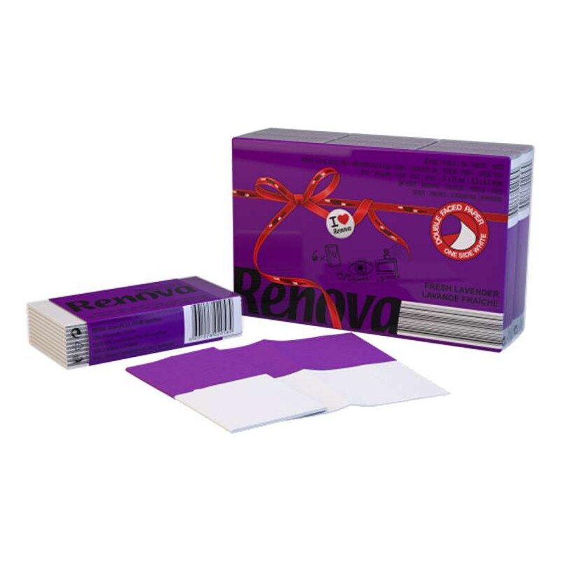 RENOVA Papírové kapesníčky fialové 3-vrstvé, 6 x 9 ks