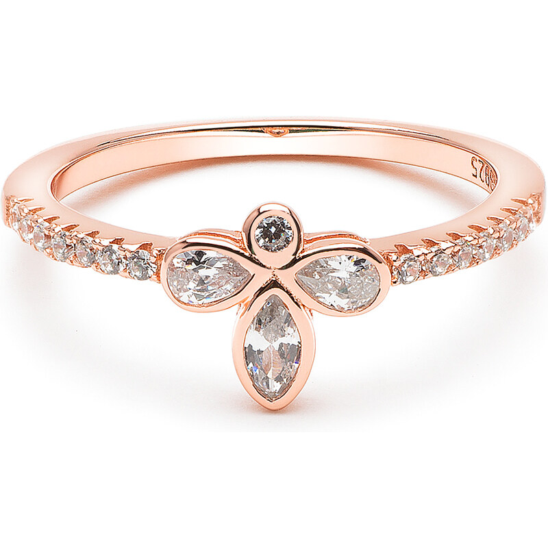 Elenys zlacený prsten Čtyřlístek 14K růžové zlato
