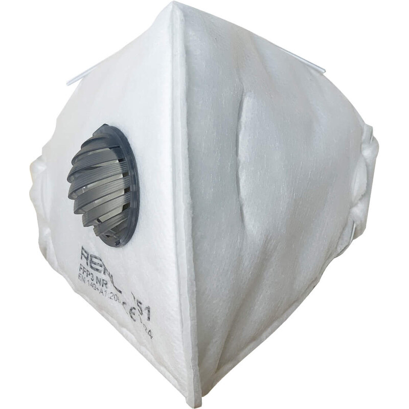 REFIL Bílý respirátor FFP3 s ventilkem