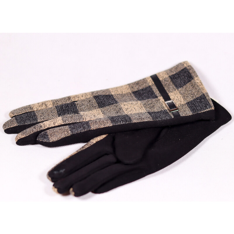 Zimní dámské textilní rukavice Sipi ZRD014 hnědá, černá