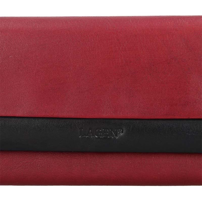 Dámská kožená peněženka Lagen 50400 Red/Black 56834293