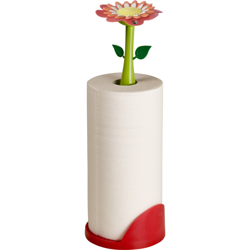 Držák, stojan na kuchyňské role papírové utěrky, toaletní papír FLOWER POWER VIGAR (barva- ČERVENÁ)