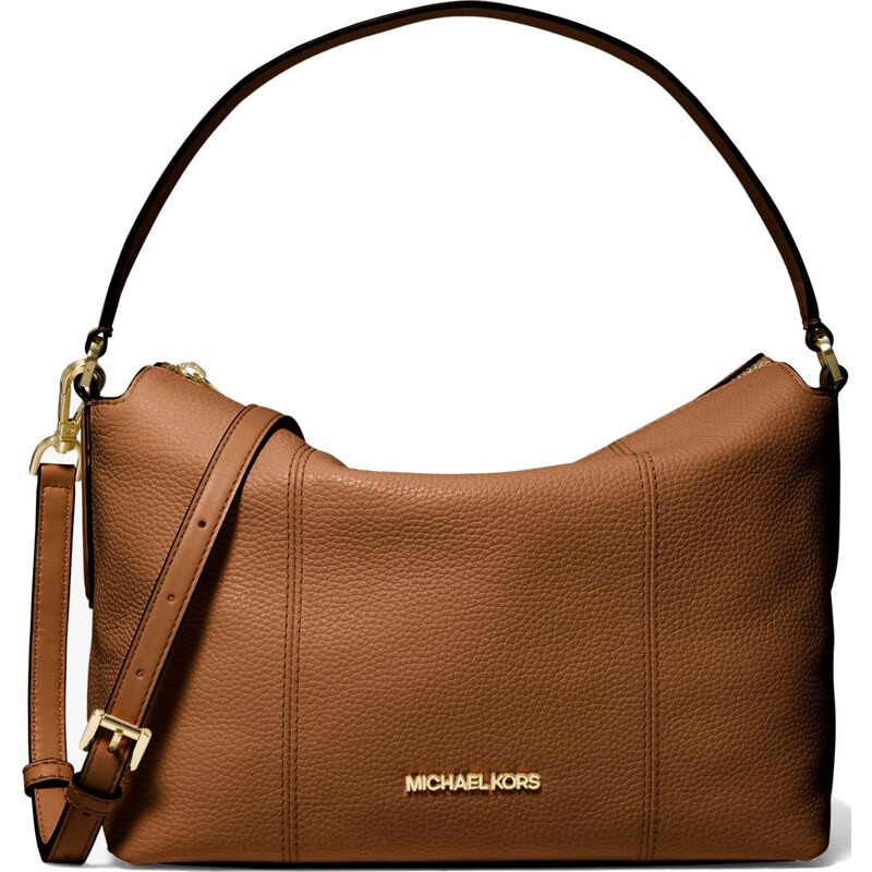 Michael Kors Brooke Medium Pebbled Leather Shoulder Bag Luggage