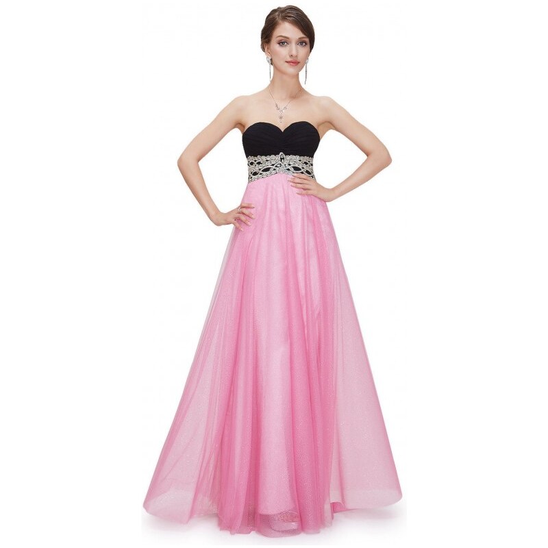 Ever Pretty dlouhé růžové tylové maturitní plesové šaty Violet
