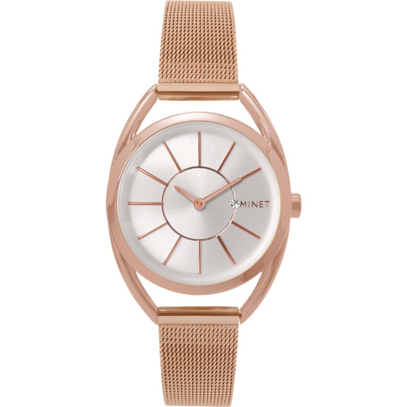 MINET Růžové dámské hodinky ICON ROSE GOLD MESH MWL5015 75153209