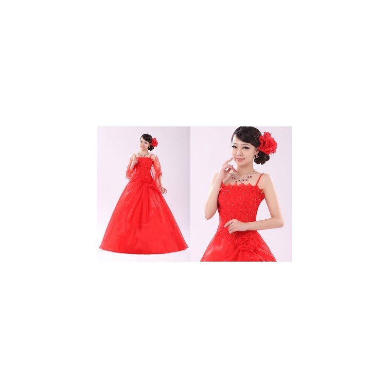 červené plesové společenské šaty Elizabeth