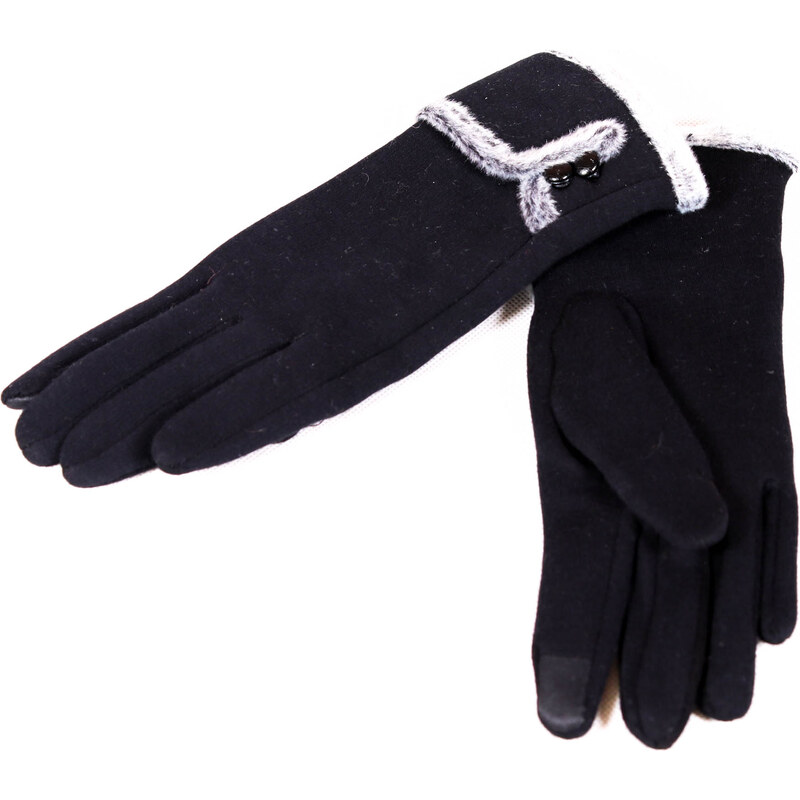 Zimní dámské textilní rukavice Riku ZRD006 šedá, béžová, fialová, černá