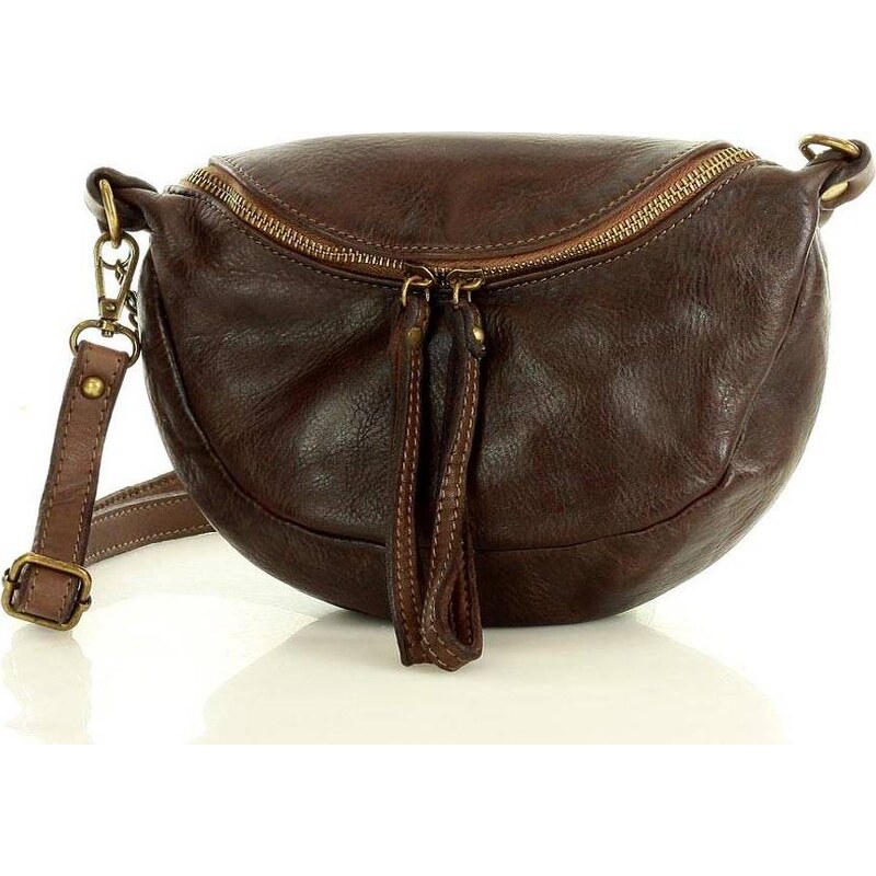 MARCO MAZZINI CROSSBODY KABELKA - TMAVĚ HNĚDÁ