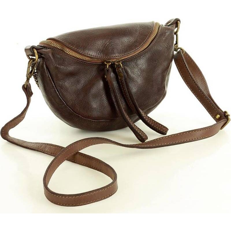 MARCO MAZZINI CROSSBODY KABELKA - TMAVĚ HNĚDÁ