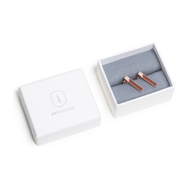 BeWooden Náušnice s dřevěným detailem Rea Earrings Rectangle