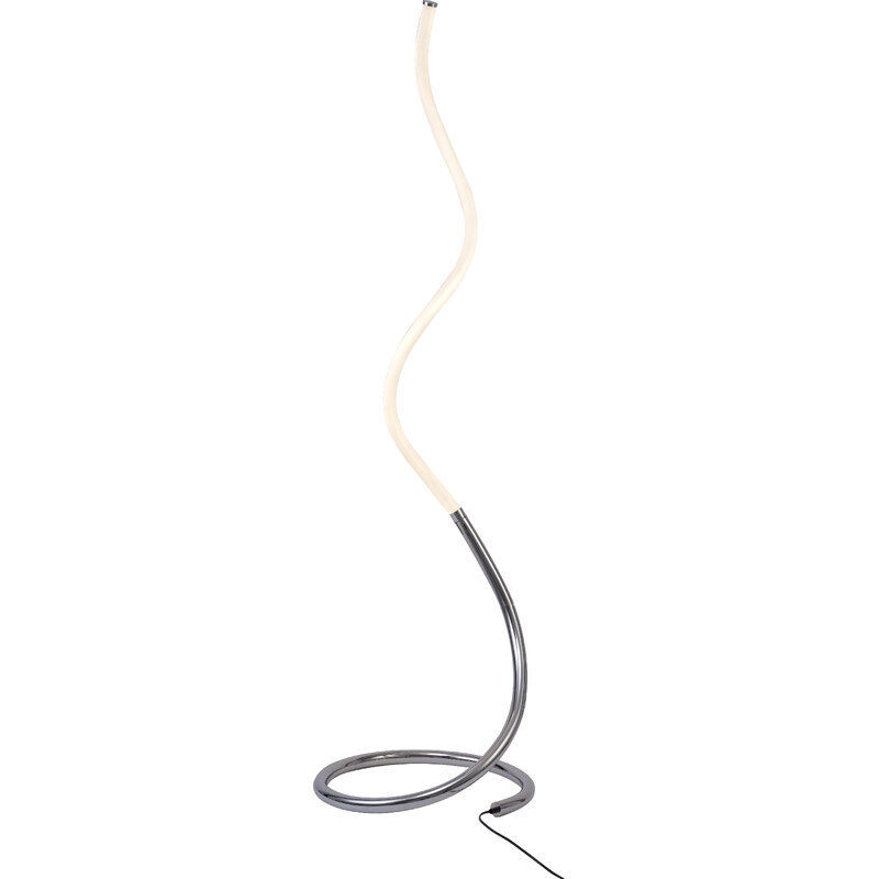 Mantra 6605 Nur Line, moderní stojací lampa 20W LED 3000K, chrom/bílá, výška 175cm, stmívač na kabelu