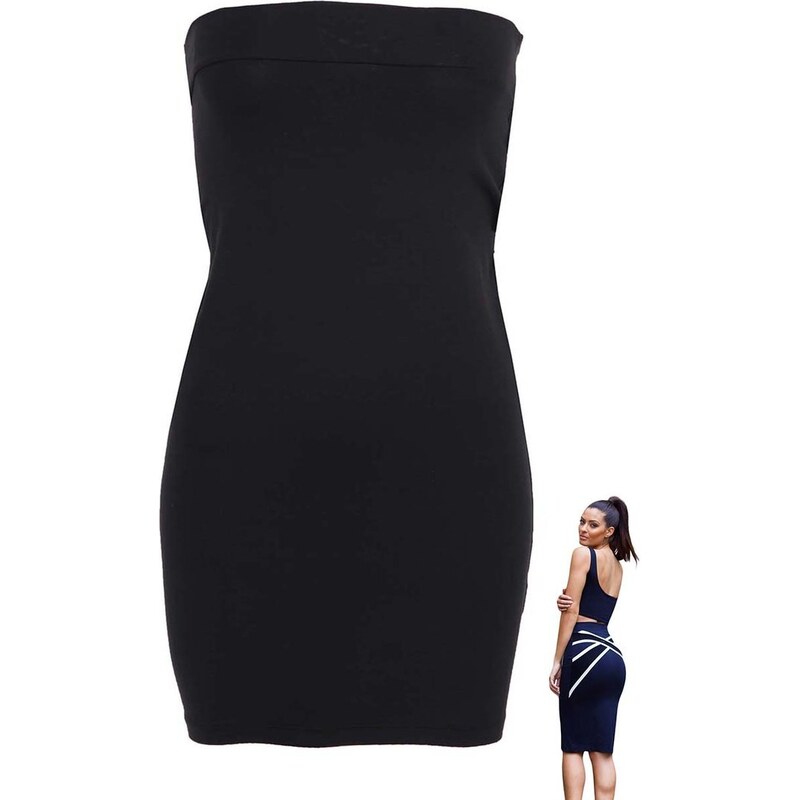 Černá přiléhavá sukně s vysokým pasem Quontum